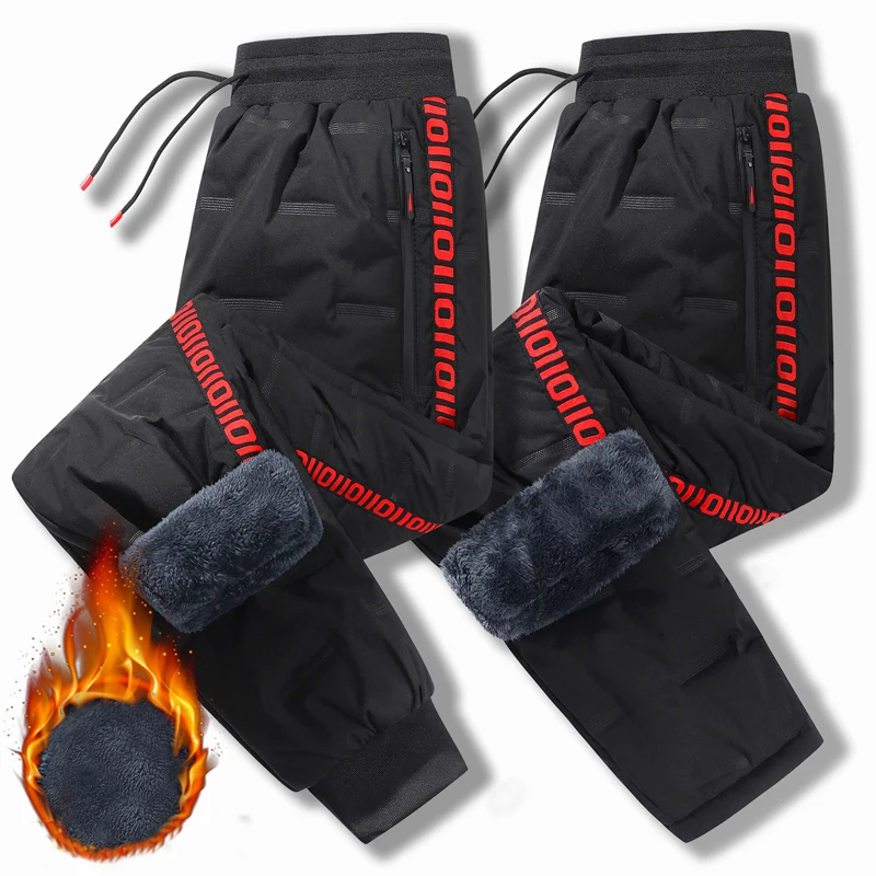 Streetwear Brand Joggers - Winter Lambswool Down Pants Warm Thicken